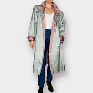 80s Sophisticate Miss‎ Gray Trench Coat